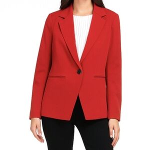 Shopbop Bop Basics Blazer Jacket Red Single Button Long Sleeve Size S